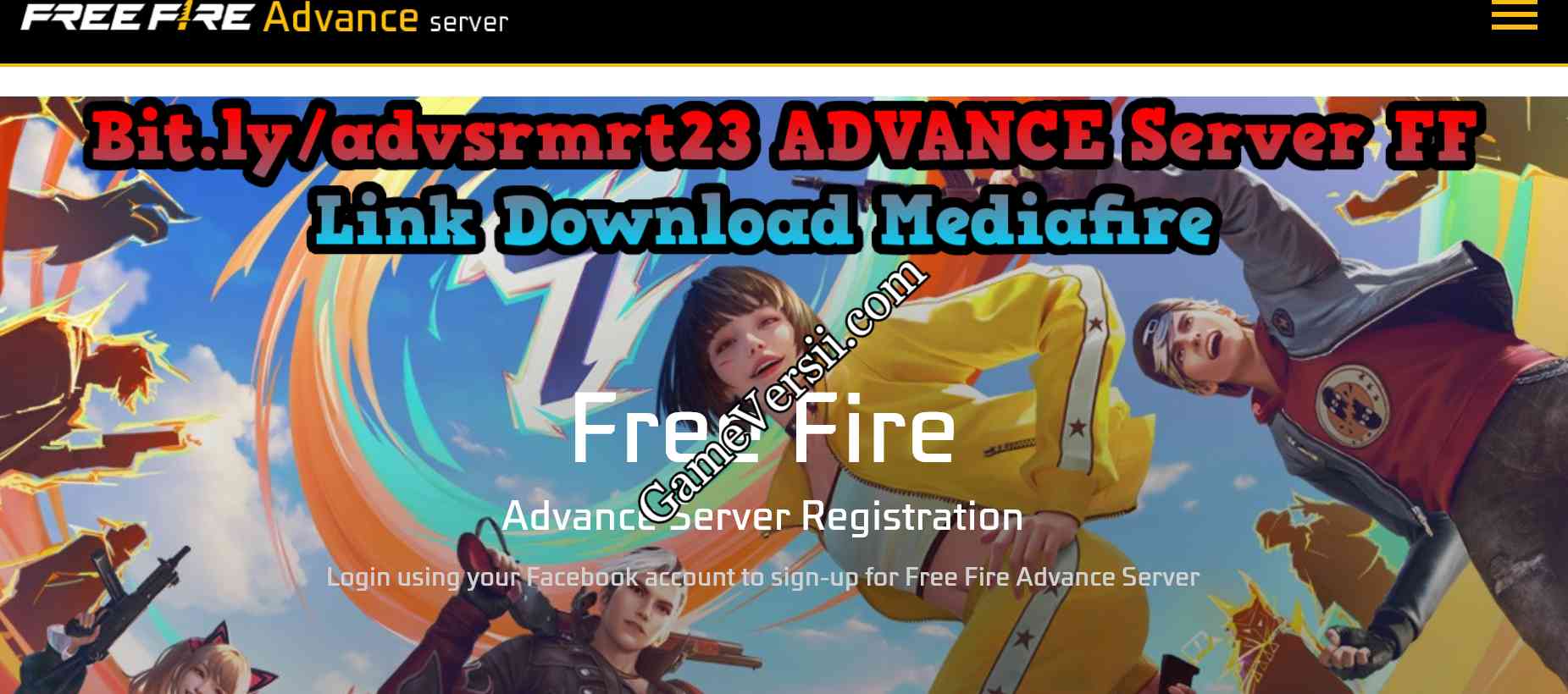 Bit.ly/advsrmrt23 ADVANCE Server FF Link Download Mediafire